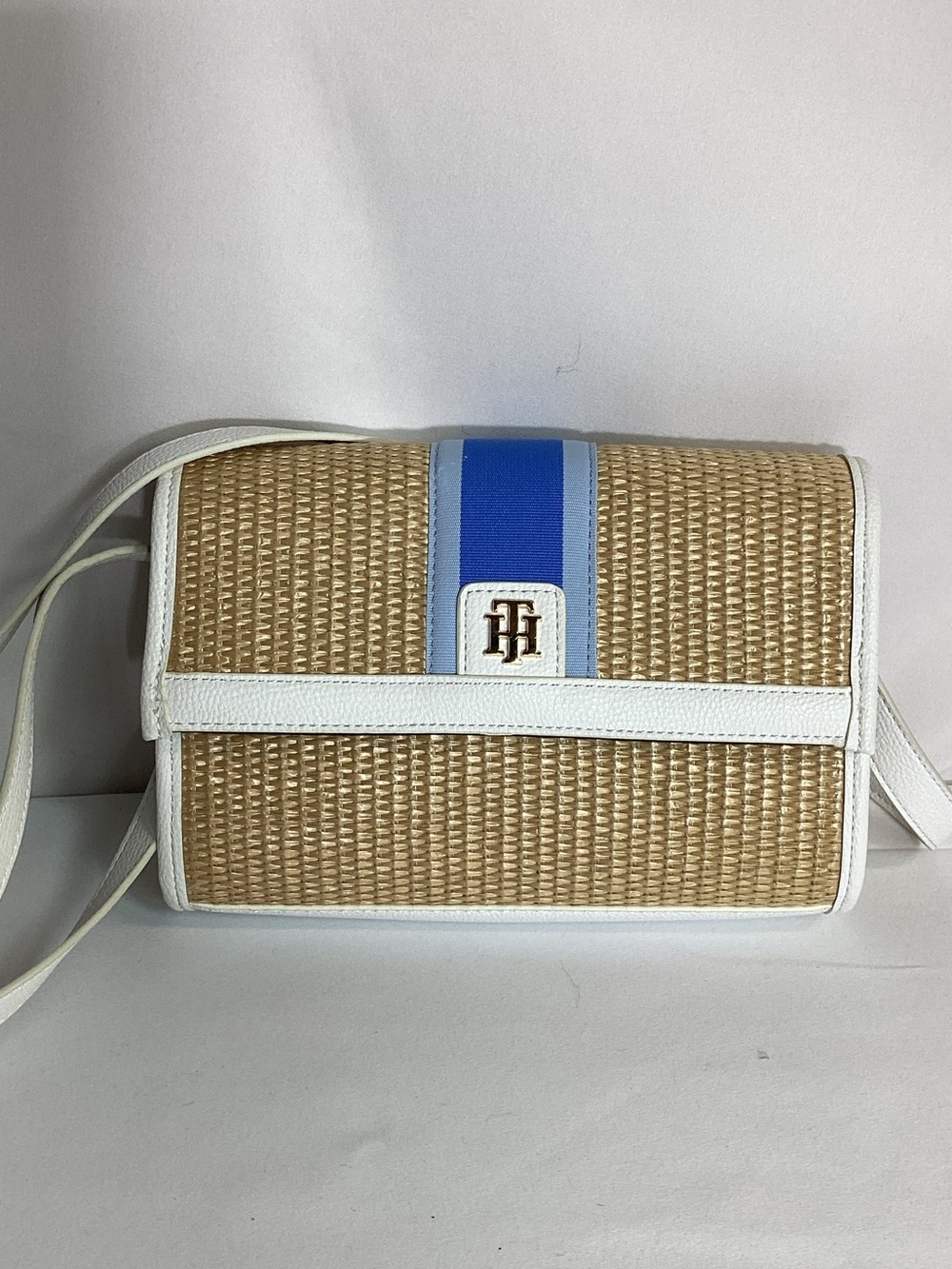 NWOT Tommy Hilfiger Sophia II Woven Flap Crossbody Bag